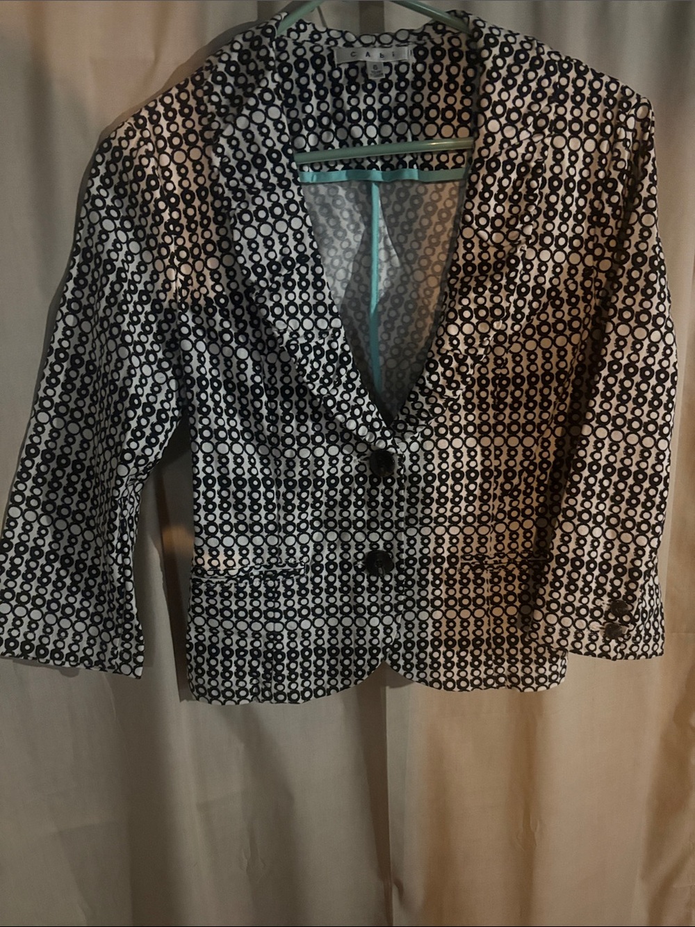 Cabi Printed Black & White Women's Blazer size 6